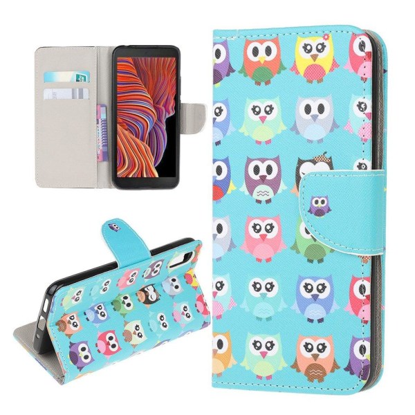 Wonderland Samsung Galaxy Xcover 5 flip case - Cute Owls Blue