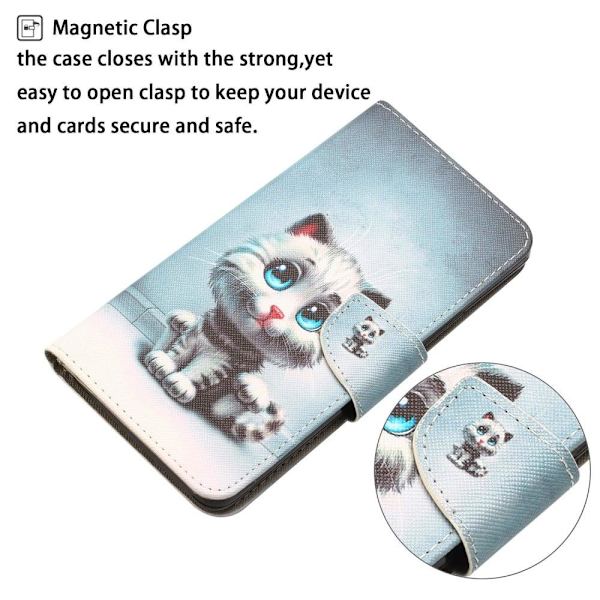 Wonderland Xiaomi Poco X5 Pro / Redmi Note 12 Pro / 12 Pro Speed Flip Etui - Blå Øjne Kat Blue