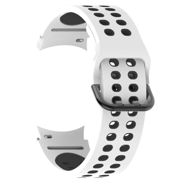 Dobbeltfarvet silikoneurrem til Samsung Galaxy Watch 4 - Hvid / Sort White