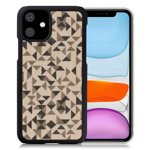 Man&Wood premium-kotelo iPhone 11:lle - Mono Kolmio Multicolor