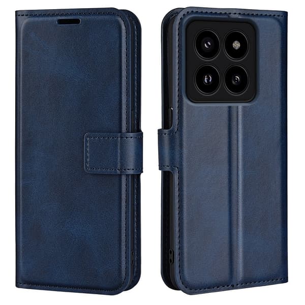 Xiaomi 14 Pro læderetui med pung - Blå Blue