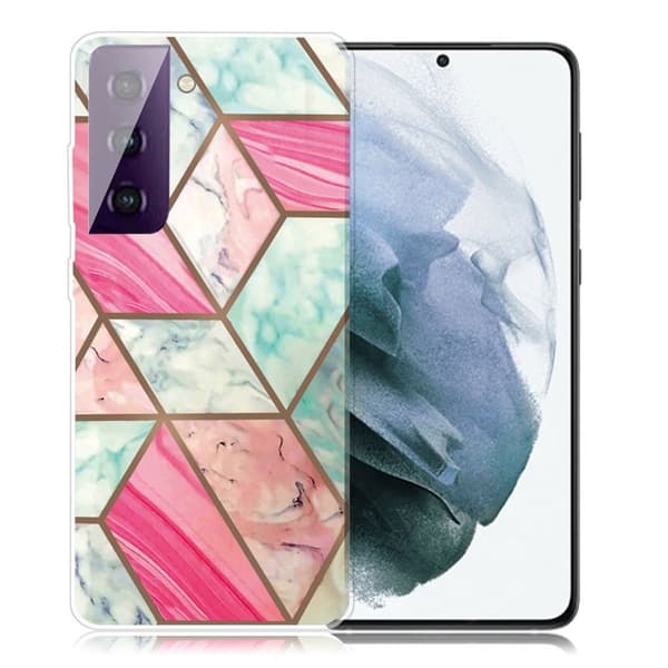 Marmormotiv Samsung Galaxy S21 Plus 5G skal - Färgglad Marmorplatta multifärg