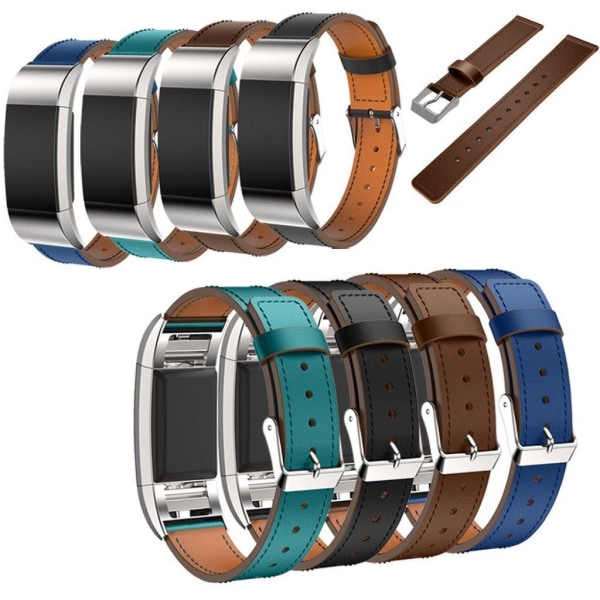 Fitbit Charge 2 läder klockarmband - Brun Brun