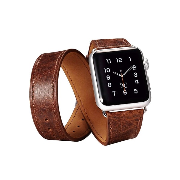 iCarer Quadri Apple Watch Series 5 40mm Genuine Leather Band - C Brun