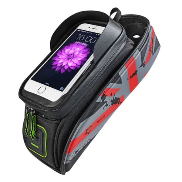 ROCKBROS cykel regntät framrörsramväska för 6-tums smartphone - Röd Röd
