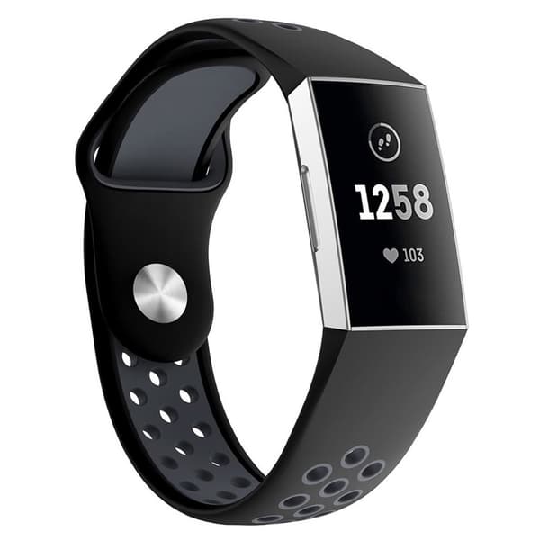 Fitbit Charge 3 to-tone silikon stropp - grå størrelse: L Black