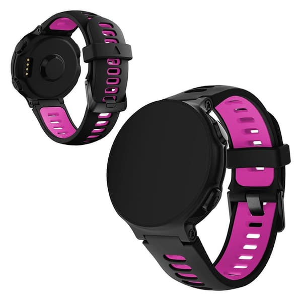 Garmin Forerunner 735XT / 220 / 230 / 235 / 620 / 630 holdbar silikone Urrem - Sort / Rose Black