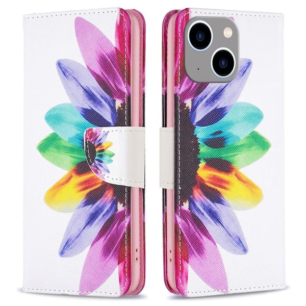 Wonderland iPhone 15 Plus flip etui - Solsikke Pink