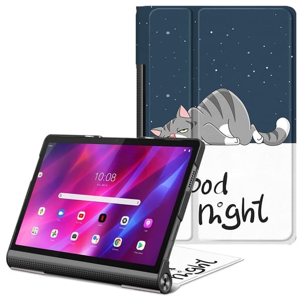 Etui i tegnebogsstil med korttryk til Lenovo Yoga Tab 11 - Godnat Blue