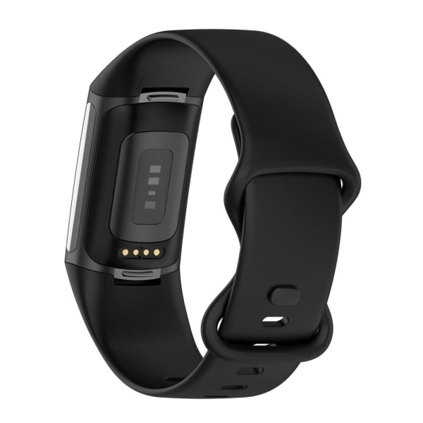 Fitbit Charge 5 enkelt TPU-klockarmband - Svart / Storlek: L Svart