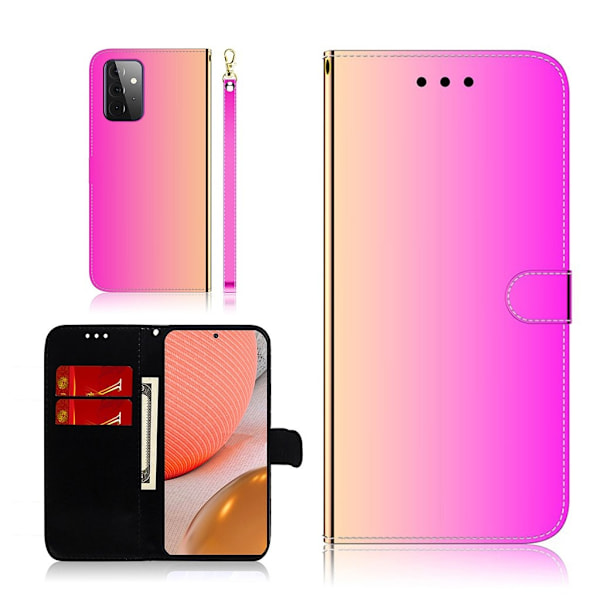 Mirror Samsung Galaxy A72 5G flip case - Ruusu Pink