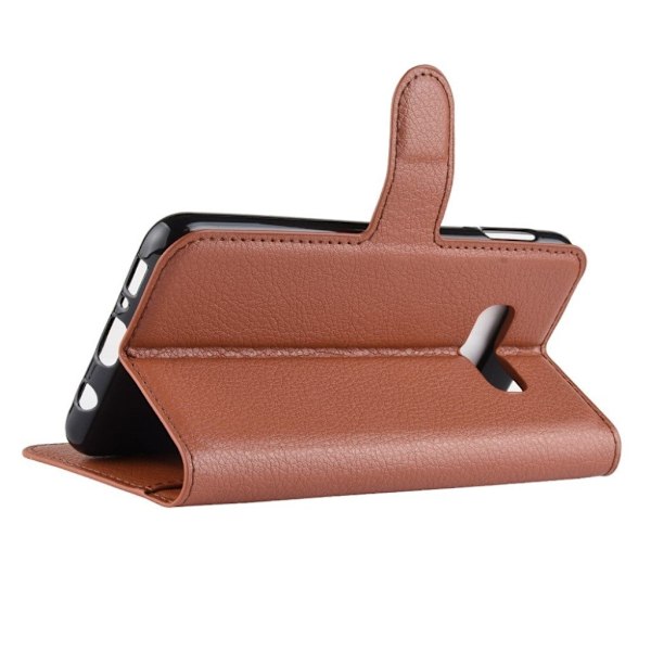 Samsung Galaxy S10e litchi skin læder flip etui - Brun Brown
