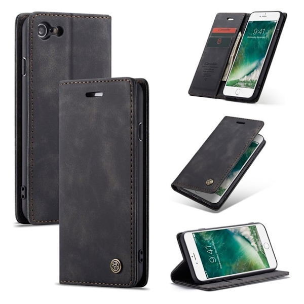 CaseMe iPhone SE 2020 vintage etui - Sort Black