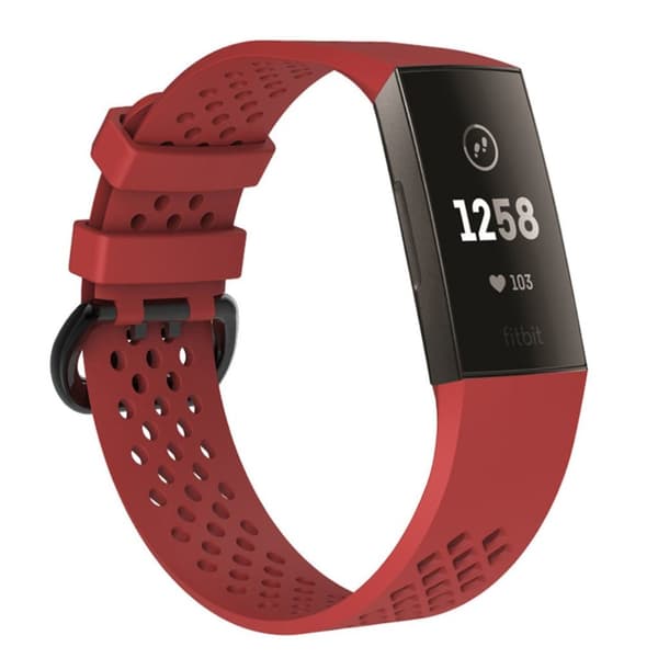 Fitbit Charge 3 klokkereim av silikon - Rød Red