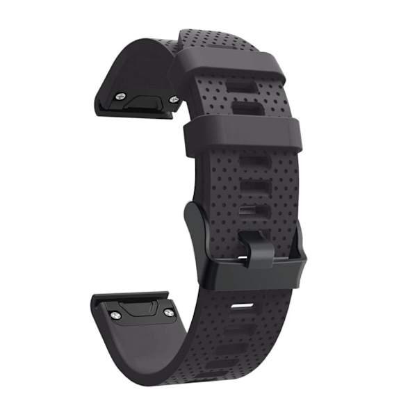 Garmin Fenix 5S Plus snyggt klockarmband i silikon - Svart Svart