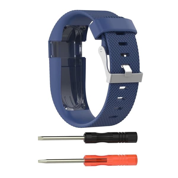 Fitbit Charge HR Stilrent silikon klockband - Storlek S Mörk blå Blå
