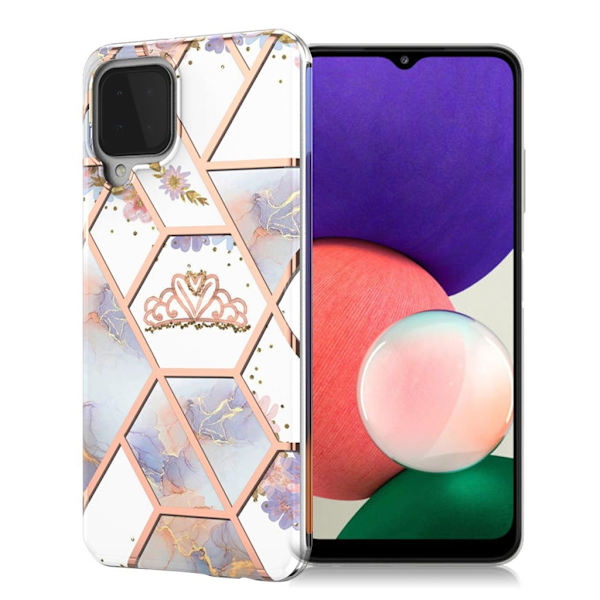 Marmormotiv Samsung Galaxy A22 4G skal - Marmor / Krona multifärg