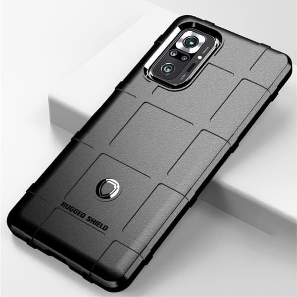 Rugged Shield Etui Xiaomi Redmi Note 10 Pro / 10 Pro Max - Svart Black