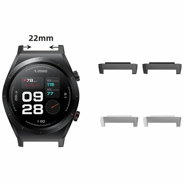 1 par Xiaomi Watch H1 22mm Watch Strap Connector Metal Adapter - Sølv Silver grey