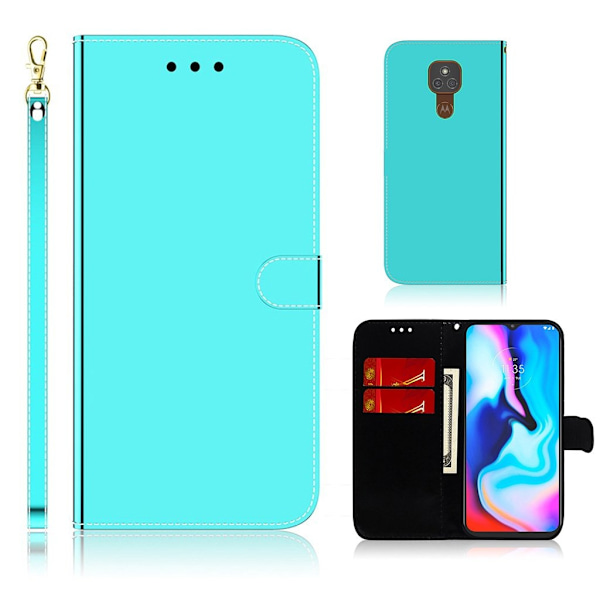 Mirror Motorola Moto E7 Plus Flippetui - Cyan Green