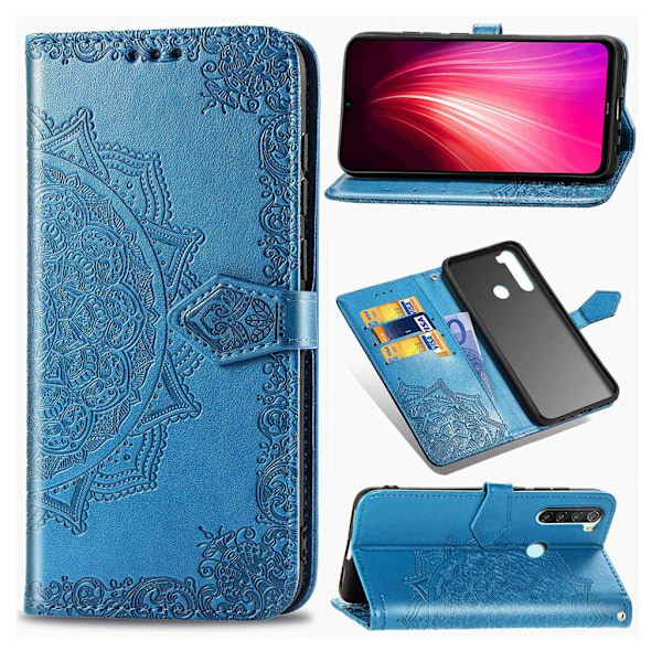 Mandala läder Xiaomi Redmi Note 8T fodral - Blå Blå