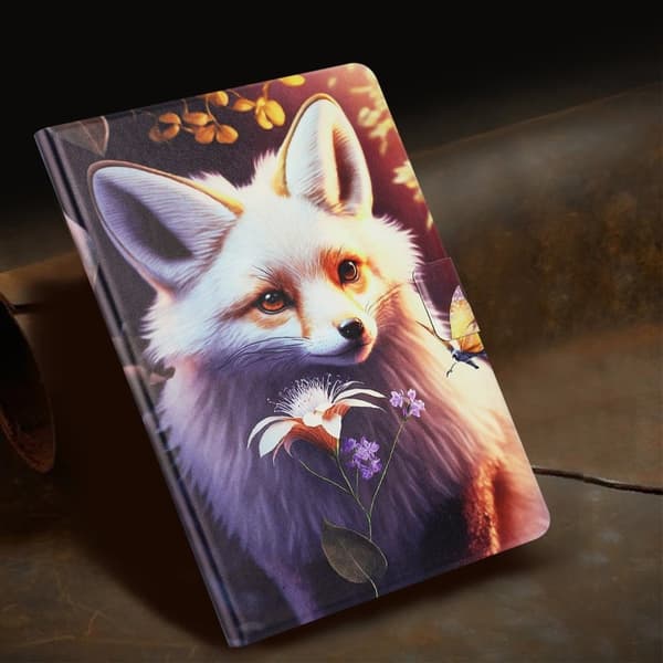 iPad mini (2019) 7,9 tommer / 4 / 3 / 2 / Mini Case Pattern Printed Stand Litchi Texture Leather Tablet Cover with Card Slots - Ræv Brown