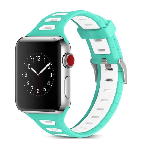 Apple Watch 42mm to-farvet silikone cover - Mørkeblå/hvid Multicolor