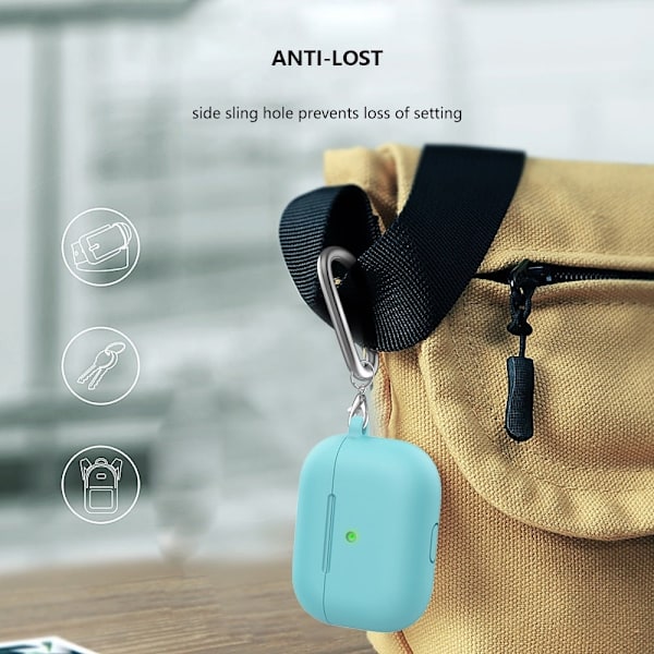 AirPods silikonfodral med karbinhake - Smaragdgrön Grön