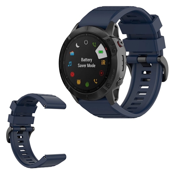 Garmin Fenix 6X -kellon kestävä ranneke - Tummansininen Blue