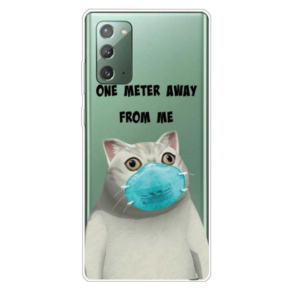 Deco Samsung Galaxy Note 20 case - Cat in Mask Silver grey