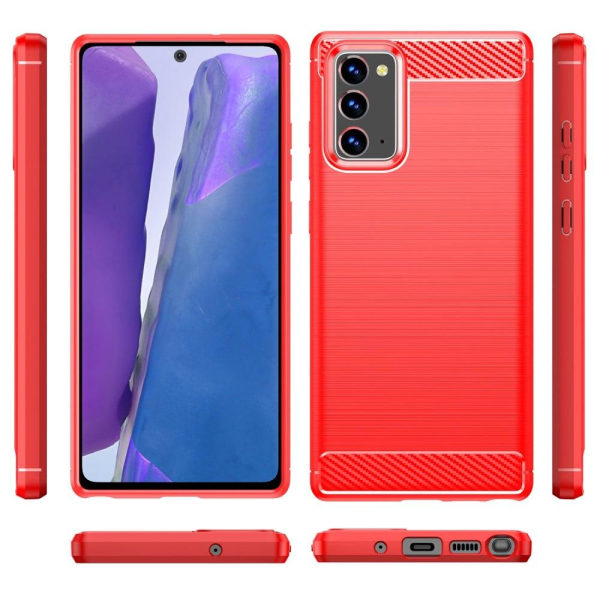 Carbon Flex Suojakotelo Samsung Galaxy Note 20 5G / Note 20 - Pu Red
