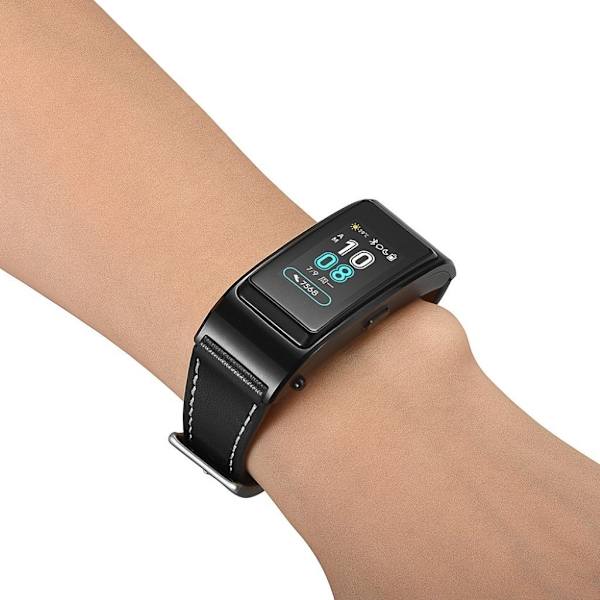 Huawei TalkBand B5 / B3 / B2 Active cool ægte læder Urrem - Sort Black