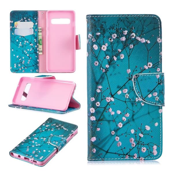 Samsung Galaxy s10 Lommeboketui Med Mønster - Vinterblomst Multicolor