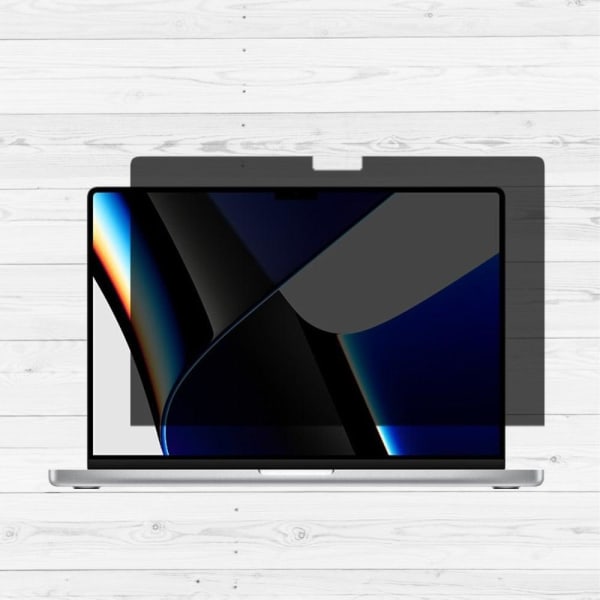 MacBook Pro 14 M1 / M1 Max (A2442, 2021) / M2 / M2 Max (A2779, 2023) skærmbeskyttelse af hærdet glas i antispion-stil Transparent