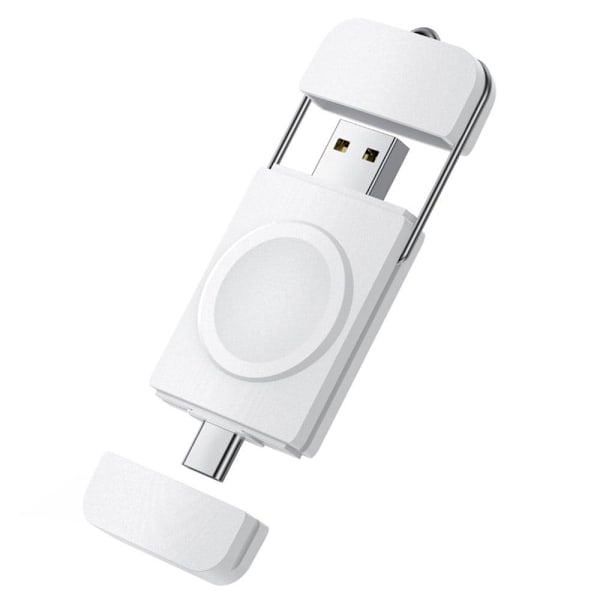 Apple Watch Series 8 (45mm) / (41mm) Type-C og magnetisk USB trådløs uroplader White