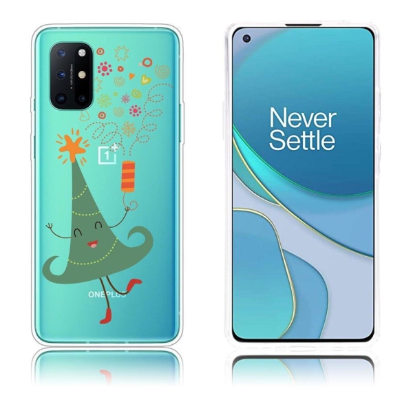 Christmas OnePlus 8T case - Christmas Tree Setting off Fireworks Green