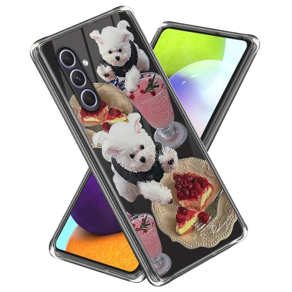 Deco Samsung Galaxy A54 Suojakotelo - Koira / Dessert White