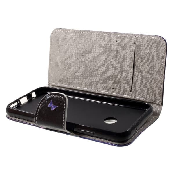 Huawei P20 Lite Etui laget av kunstlær og silikon - Lilla sommerfugler Multicolor