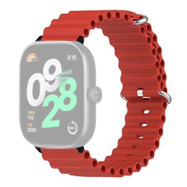 Xiaomi Redmi Watch 4 silikoni rannekellon rannehihna, jossa seosliitin - Punainen Red