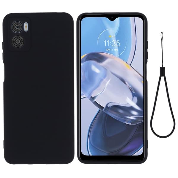 Matte Liquid silikone cover til Motorola Moto E22i / Motorola Moto E22 - Sort Black