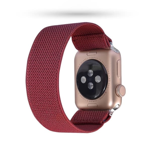 Apple Watch Series 5 40mm solid color nylon watch band - Wine Red Röd