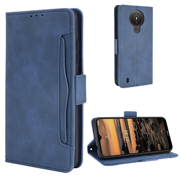 Modern-styled Læder Pung Etui til Nokia 1.4 - Blå Blue