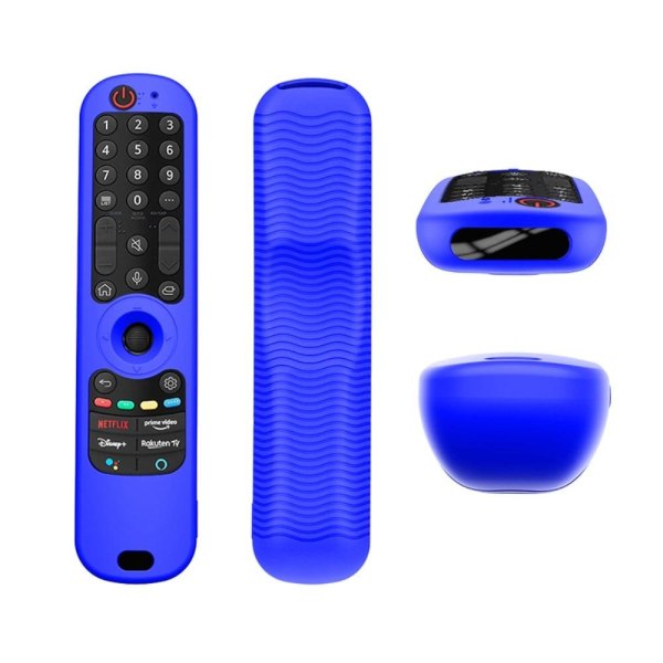 LG Magic Remote 2021 MR21 vågmönster silikonskydd - Mörkblå Blå