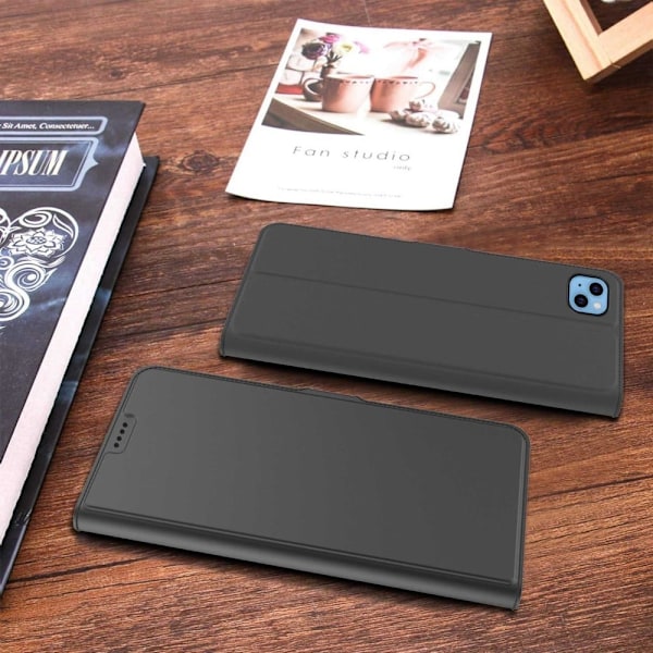 Glatt og tynt premium PU-skinnetui for iPhone 13 - Svart Black