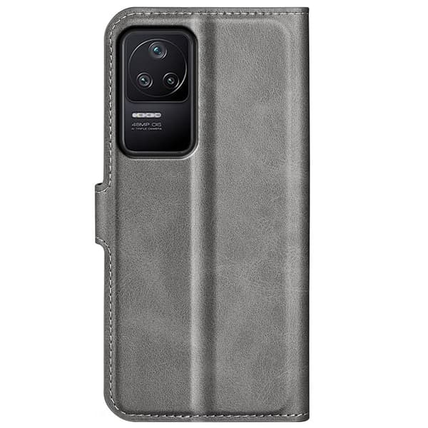 Læretui med Lommebok til Xiaomi Poco F4 / Redmi K40s - Grå Silver grey