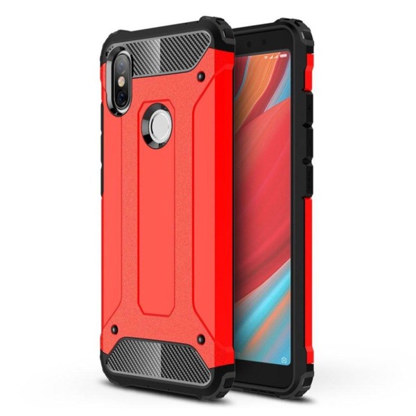 Xiaomi Redmi S2 mobilskal plast silikon kolfiber - Röd Röd