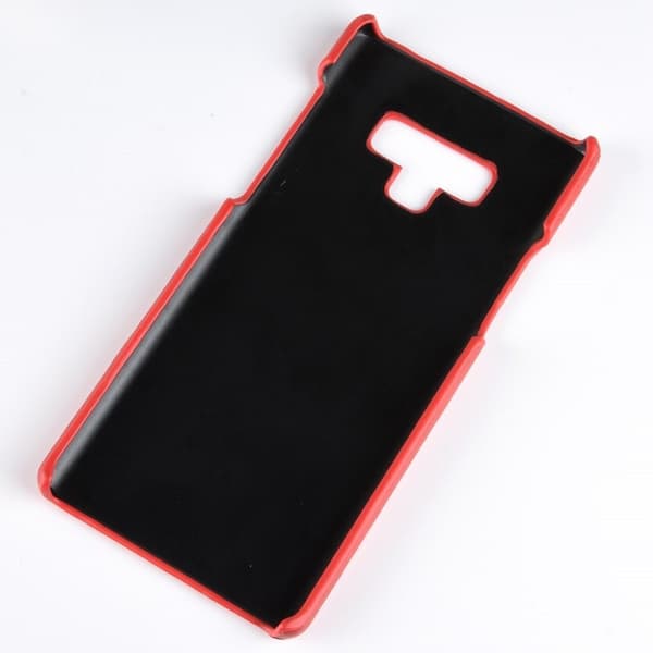 Samsung Galaxy Note9 beskyttelsesetui i kunstlæder med Litchi overfalde - Rød Red
