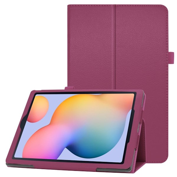 Samsung Galaxy Tab S6 Lite litchi tekstur læder flip taske - Lilla Purple