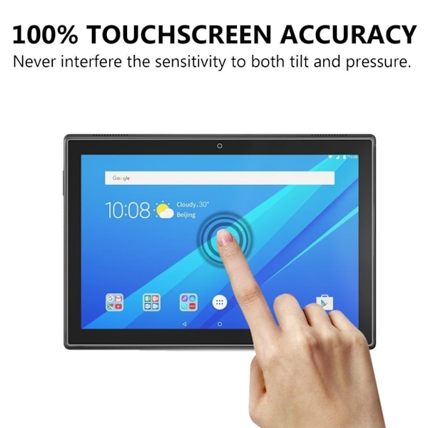 Lenovo Tab M10 9H arc edge tempered glass screen protector Transparent