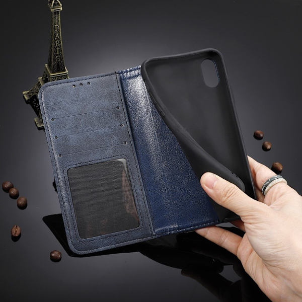 Bofink Vintage Huawei Mate 40 Pro Plus læder etui - blå Blue